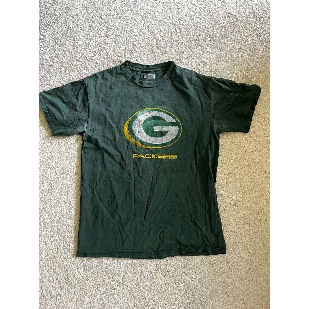 Team Apparel NFL Football Green Bay Packers Men's Size M Cotton T-Shirt Green